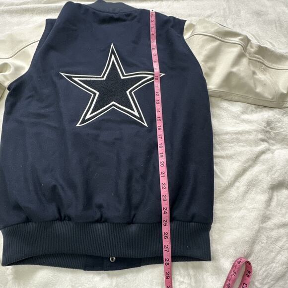 🔥Starter Dallas Cowboys Varsity Bomber Jacket Men’s Small Navy Blue MSRP $450 - Picture 11 of 16